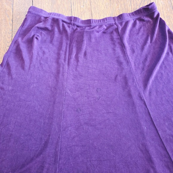 Fiore Purple A-Line Midi Skirt Elastic Waist Stretch Made in USA Medium - Picture 10 of 11